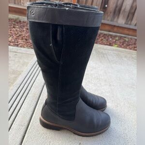 Black Leather Knee-High Boots